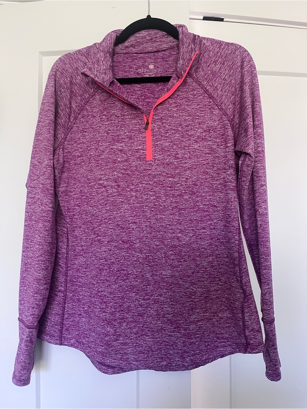 Tangerine Purple Heather Quarter-Zip Pullover with Pink Zip